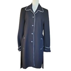 Sport Collection Midi Trench Blazer Long Sleeve Button-down Jacket
